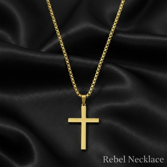 Naszyjnik Krzyż – Stal Nierdzewna, Pozłacany / Posrebrzany