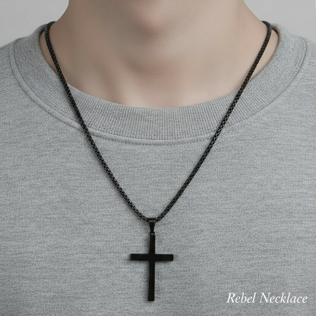 Naszyjnik Krzyż – Stal Nierdzewna, Pozłacany / Posrebrzany