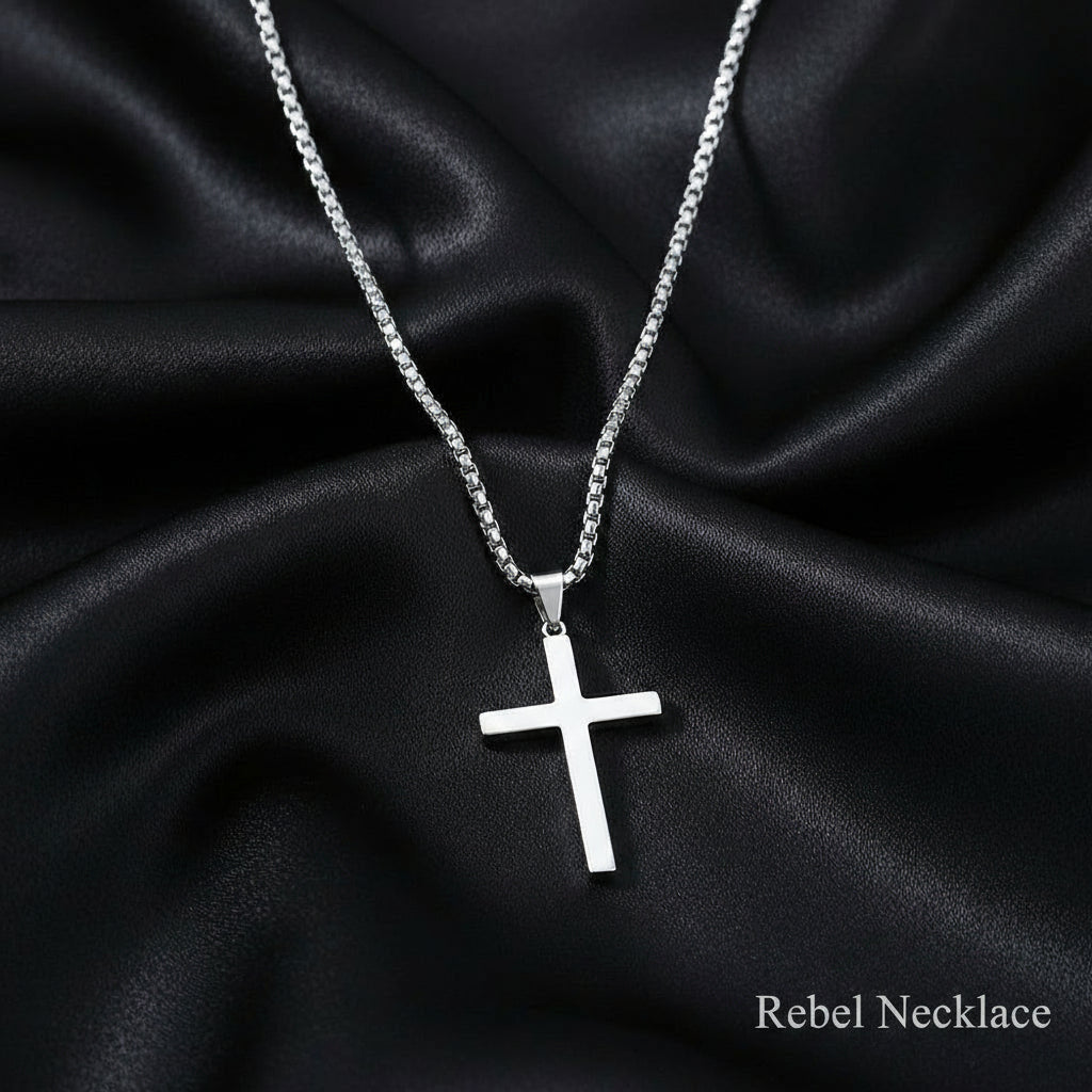 Naszyjnik Krzyż – Stal Nierdzewna, Pozłacany / Posrebrzany