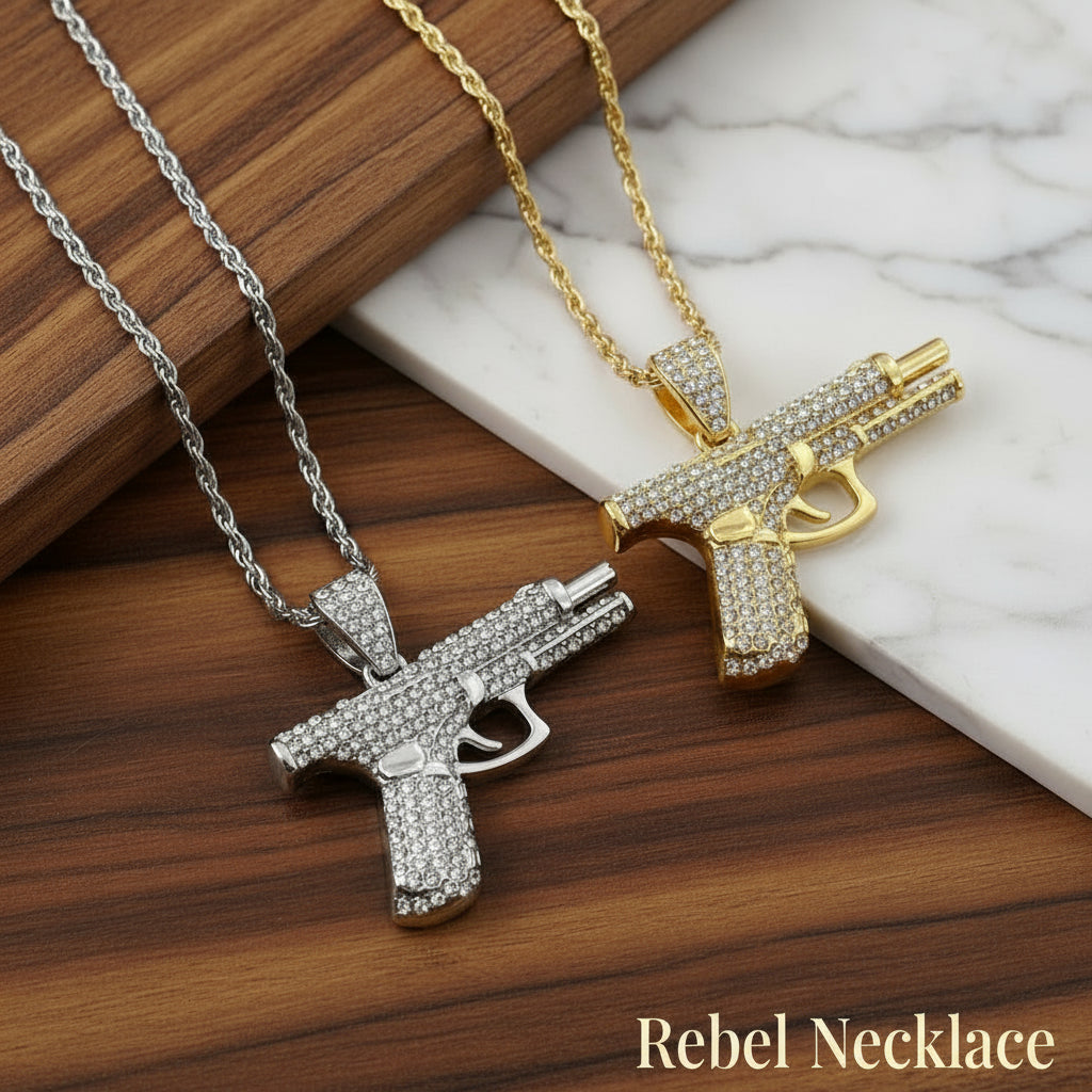 Luksusowy Naszyjnik w Kształcie Pistoletu