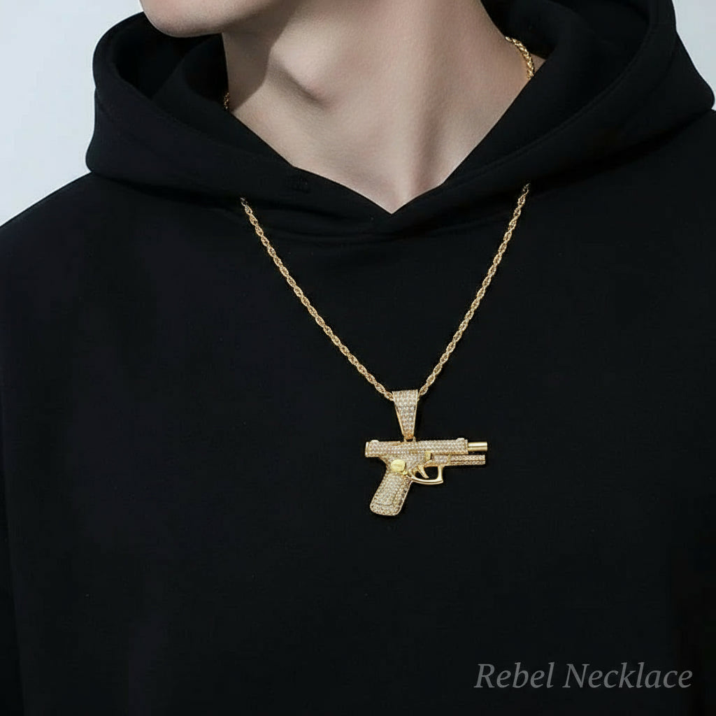 Luksusowy Naszyjnik w Kształcie Pistoletu
